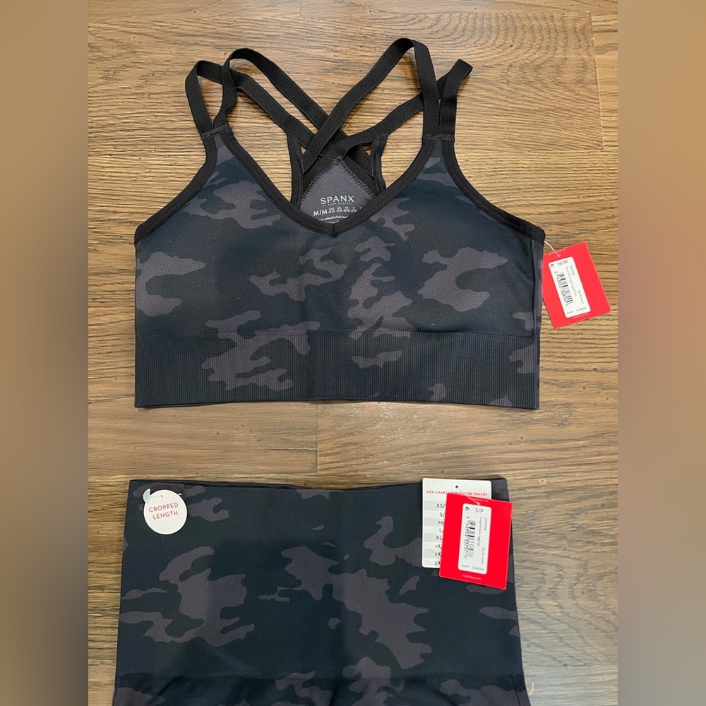Spanx camo sports bra and leggings